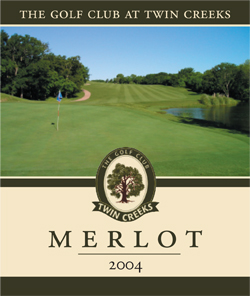 Twin Creeks Golf Course Wine Label